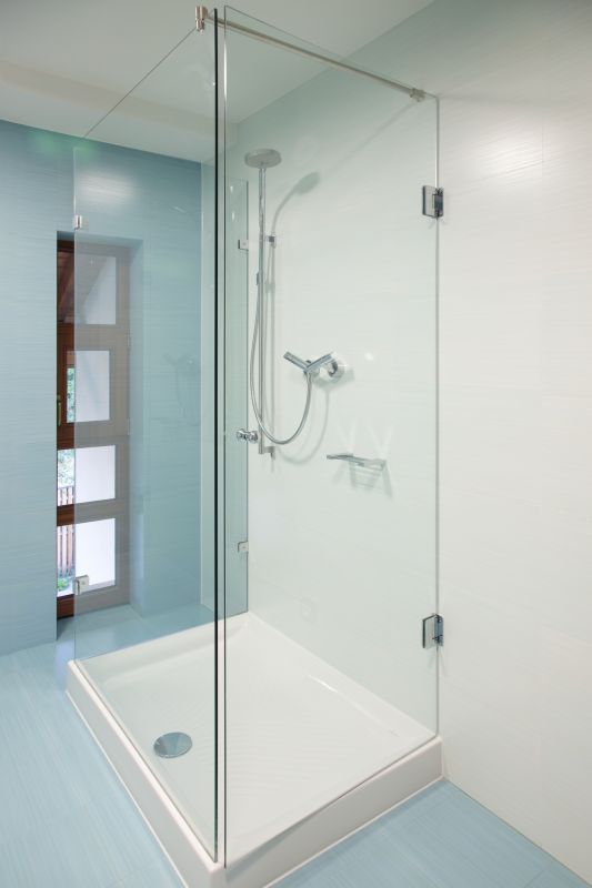 New Shower with Glass Doors
